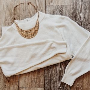 Mock neck white sweater